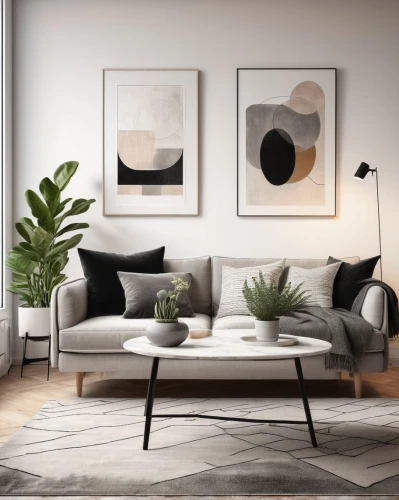 modern decor,contemporary decor,apartment lounge,danish furniture,interior decor,living room,livingroom,modern living room,mid century modern,the living room of a photographer,ikebana,scandinavian style,wall decor,geometric style,sofa set,home interior,interior design,interior decoration,shared apartment,boho art,Illustration,Black and White,Black and White 35