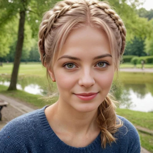 braid,braids,braiding,swedish german,eurasian,tiara,french braid,pretty young woman,angel face,updo,pigtail,braided,blond girl,blonde girl,british actress,cute,beautiful face,madeleine,natural cosmetic,pretty,Outdoor,Park
