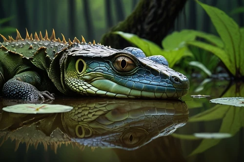 philippines crocodile,freshwater crocodile,crocodilian reptile,crocodilian,alligator,crocodile,green iguana,little crocodile,west african dwarf crocodile,marsh crocodile,little alligator,crocodilia,caiman crocodilus,young alligator,eastern water dragon,real gavial,false gharial,alligator sleeping,salt water crocodile,gator,Art,Artistic Painting,Artistic Painting 21