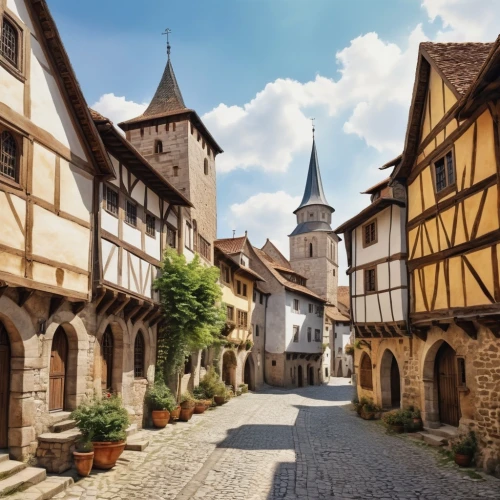 rothenburg,half-timbered houses,medieval architecture,medieval street,half-timbered wall,medieval town,bamberg,eguisheim,hildesheim,alsace,nuremberg,half-timbered,wissembourg,franconian switzerland,colmar,tübingen,thun,strasbourg,esslingen,muenster,Photography,General,Realistic