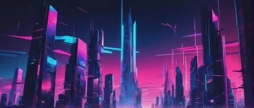 futuristic landscape,cyberpunk,cityscape,neon arrows,metropolis,vast,fantasy city,futuristic,vapor,cyber,80's design,scifi,cyberspace,ultraviolet,colorful city,cubes,monolith,purple wallpaper,cubic,city,Conceptual Art,Daily,Daily 21