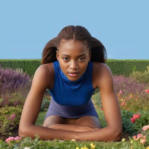 yogananda,girl in flowers,girl in the garden,yoga,jasmine bush,yogananda guru,girl lying on the grass,female runner,flower bed,meditating,wellness coach,flowerbed,beautiful girl with flowers,lotus position,gymnast,forget-me-not,field of flowers,blue bonnet,yoga pose,flower garden,Female,West Africans,Updo,Youth & Middle-aged,M,Surprised,Sleek Turtleneck Dress,Outdoor,Garden