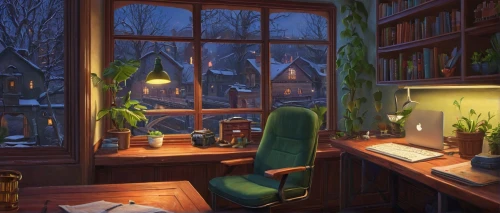 winter window,study room,snowy still-life,winter light,apothecary,winter house,reading room,workspace,warm and cozy,evening atmosphere,terrarium,consulting room,sci fiction illustration,winter background,windowsill,cold room,house plants,houseplant,winter magic,winter morning,Illustration,Realistic Fantasy,Realistic Fantasy 27