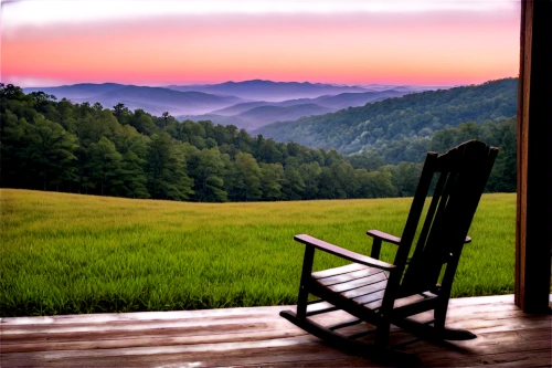 porch swing,blue ridge mountains,great smoky mountains,landscape background,background view nature,screen door,window view,home landscape,chair in field,peacefulness,the cabin in the mountains,porch,mountain sunrise,rocking chair,tennessee,shenandoah valley,window seat,natural scenery,scenic view,landscapes beautiful,Conceptual Art,Daily,Daily 12