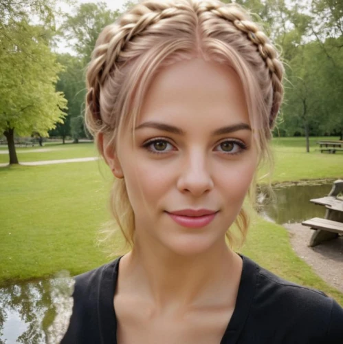 braid,braids,updo,swedish german,french braid,braiding,pixie-bob,braided,tiara,angel face,pretty,blonde woman,beautiful face,short blond hair,princess sofia,british actress,blond hair,blonde hair,blonde,pretty young woman,Outdoor,Park