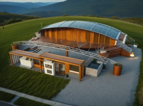 eco-construction,solar cell base,hahnenfu greenhouse,grass roof,eco hotel,sewage treatment plant,alpine restaurant,mountain station,geothermal energy,solar photovoltaic,cooling house,heat pumps,greenhouse effect,turf roof,organic farm,greenhouse cover,solar panels,exzenterhaus,solar power plant,house in the mountains,Photography,General,Realistic