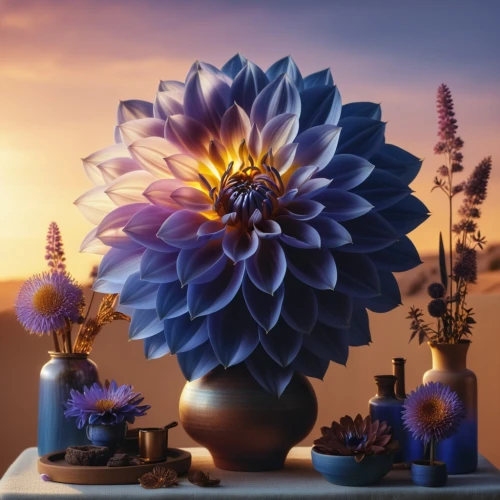 flower in sunset,blue chrysanthemum,celestial chrysanthemum,terracotta flower pot,desert flower,night-blooming cactus,cynara,blue flower,flowerful desert,flowers png,flower art,violet chrysanthemum,flower vase,moonlight cactus,dahlia bloom,decorative flower,artificial flower,chrysanthemum,wooden flower pot,flower of dahlia,Photography,General,Realistic