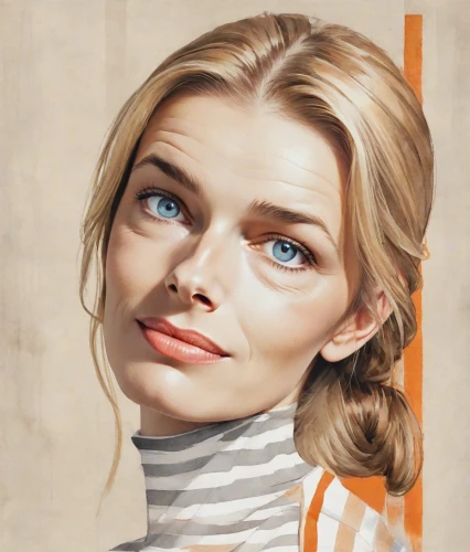 retro woman,gena rolands-hollywood,fashion illustration,fashion vector,female portrait,vector girl,girl portrait,orange,portrait of a girl,retro girl,vector,portrait,blonde woman,portrait background,popart,digital painting,retro women,aperol,lando,woman portrait,Digital Art,Watercolor