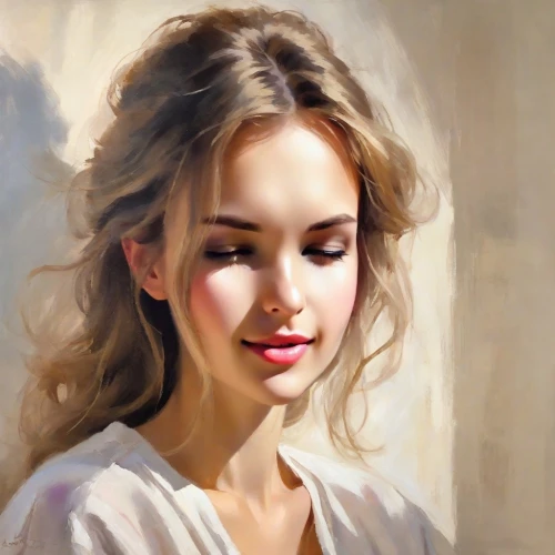 oil painting,romantic portrait,young woman,girl portrait,art painting,photo painting,portrait of a girl,italian painter,mystical portrait of a girl,woman portrait,painting,painter,painting technique,oil painting on canvas,girl in cloth,world digital painting,woman's face,woman face,girl in a long,face portrait,Digital Art,Impressionism