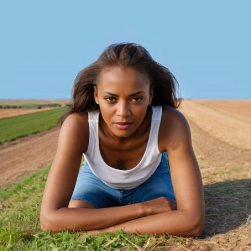 ethiopian girl,african american woman,female runner,girl sitting,woman sitting,beautiful african american women,african woman,girl in t-shirt,girl with cereal bowl,self hypnosis,black women,long-distance running,relaxed young girl,female model,girl lying on the grass,woman laying down,women's health,girl in a long,farm girl,middle-distance running,Female,North Africans,Disheveled hair,Middle-aged & Elderly,S,Surprised,Denim,Outdoor,Countryside