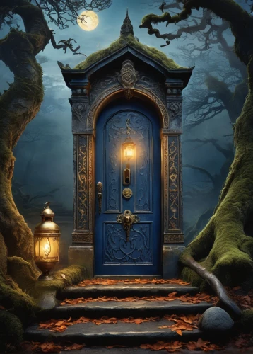 fairy door,blue door,wooden door,the threshold of the house,the door,fantasy picture,creepy doorway,witch's house,open door,home door,fantasy art,blue doors,keyhole,witch house,doorway,armoire,old door,threshold,outhouse,door,Photography,Fashion Photography,Fashion Photography 03