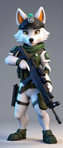 patrols,patrol,3d model,3d rendered,mercenary,3d render,furta,banjo bolt,child fox,rocket raccoon,south american gray fox,fox,infantry,grey fox,fox hunting,troop,raccoon,sand fox,sniper,general,Unique,3D,3D Character