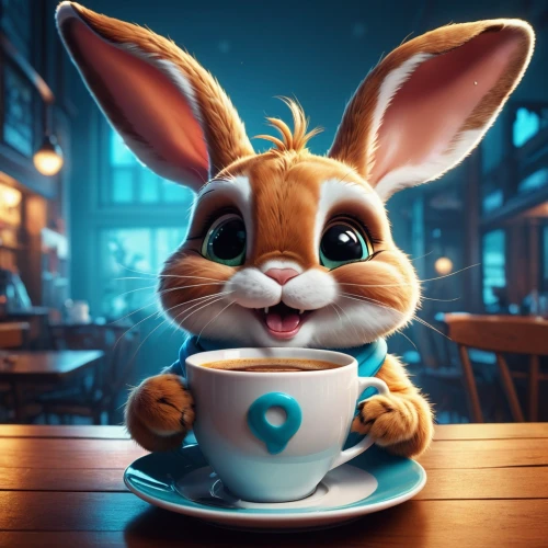 cute cartoon character,cup of cocoa,cute cartoon image,cute coffee,bunny,coffee background,little bunny,drinking coffee,thumper,jack rabbit,macchiato,cappuccino,deco bunny,mocaccino,teacup,hot drink,coffee break,coffee time,coffe,little rabbit