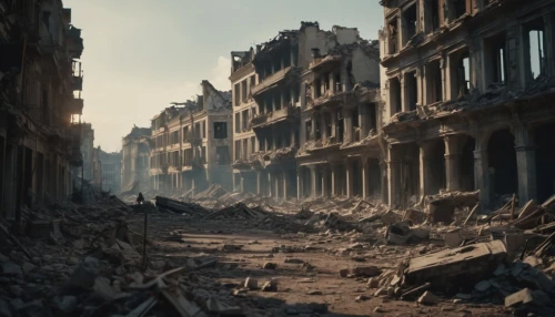 destroyed city,post-apocalyptic landscape,stalingrad,post-apocalypse,second world war,post apocalyptic,warsaw uprising,lost in war,gunkanjima,syria,rubble,demolition,world war ii,destroy,world war,war zone,apocalyptic,eastern ukraine,destroyed area,destruction,Photography,General,Cinematic