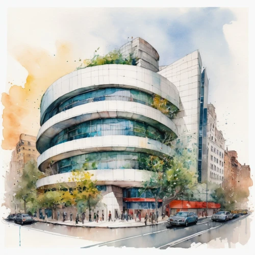 guggenheim museum,oval forum,kirrarchitecture,mixed-use,arhitecture,multi-storey,new building,futuristic architecture,concept art,croydon facelift,pencil color,round house,multi-story structure,arq,color circle articles,colorful spiral,costanera center,multistoreyed,facade painting,hotel w barcelona,Illustration,Paper based,Paper Based 13