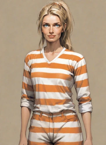 horizontal stripes,prisoner,nurse uniform,long underwear,pajamas,women's clothing,female model,marylyn monroe - female,pantsuit,female nurse,women clothes,blonde woman,a uniform,female doctor,long-sleeved t-shirt,liberty cotton,striped background,nightwear,stripped leggings,the girl in nightie,Digital Art,Comic