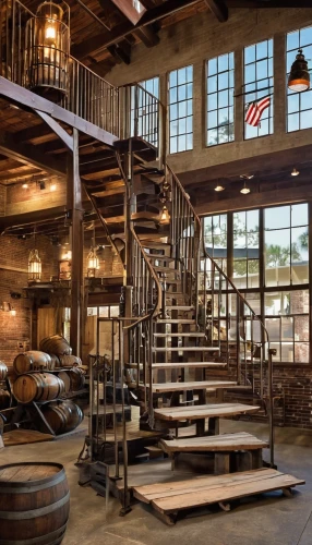steel stairs,brewery,wine barrels,wooden stairs,winding staircase,loft,warehouse,winners stairs,wooden beams,gristmill,deadwood,taproom,freight depot,wooden construction,theatre stage,dutch mill,spiral stairs,outside staircase,construction set,staircase,Illustration,Retro,Retro 18