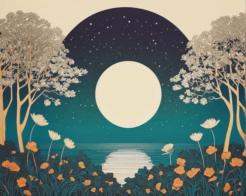 earth rise,mushroom landscape,moons,moon phase,bird's egg,goose eggs,hanging moon,flower and bird illustration,the moon,deer illustration,spheres,mirror in the meadow,spring equinox,lunar phases,yinyang,shirakami-sanchi,equinox,birch tree illustration,lunar,lunar landscape,Illustration,Black and White,Black and White 24