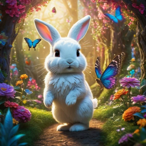 bunny on flower,easter theme,easter background,little bunny,peter rabbit,rainbow rabbit,bunny,easter bunny,easter décor,white bunny,spring background,springtime background,children's background,little rabbit,easter festival,white rabbit,easter rabbits,happy easter hunt,alice in wonderland,flower background,Photography,General,Fantasy