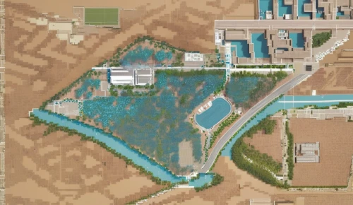 sewage treatment plant,wastewater treatment,qasr azraq,artificial island,thermal spring,aquaculture,private estate,fish farm,hydropower plant,water courses,satellite imagery,wastewater,water plant,swim ring,landscape plan,artificial islands,the shrimp farm,river course,huacachina oasis,qasr al watan,Illustration,Vector,Vector 05