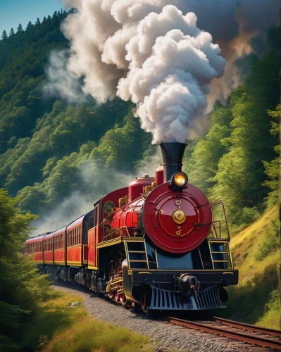 hogwarts express,steam train,steam locomotives,steam train furka mountain range,steam locomotive,steam special train,freight locomotive,steam railway,brocken railway,heavy goods train locomotive,steam power,steam engine,wooden train,german reichsbahn,glowing red heart on railway,wooden railway,red heart on railway,reichsbahn,goods train,passenger train,Illustration,Realistic Fantasy,Realistic Fantasy 25