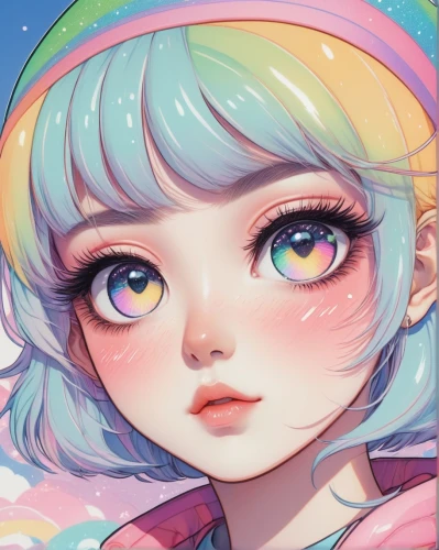 soft pastel,cotton candy,rainbow pencil background,colorful doodle,pastel colors,candy island girl,rainbow color palette,pastels,neon candies,fantasy portrait,pastel,bubble gum,color picker,aurora,colourful pencils,colorful background,illustrator,eglantine,girl portrait,artist color,Illustration,Japanese style,Japanese Style 15