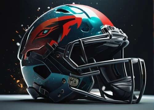 football helmet,arena football,helmet,helmet plate,stadium falcon,helmets,teal and orange,lacrosse helmet,soldier's helmet,american football cleat,indoor american football,gridiron football,construction helmet,national football league,batting helmet,football gear,football equipment,the visor is decorated with,head plate,climbing helmets,Conceptual Art,Oil color,Oil Color 01