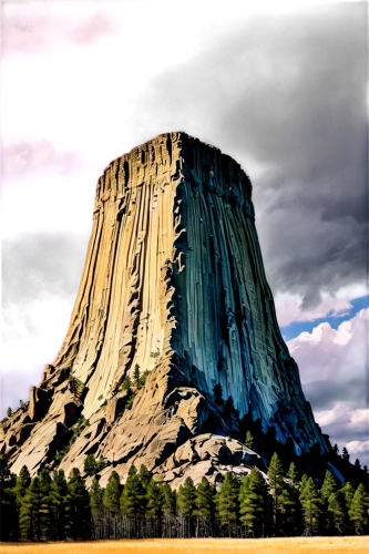 devil's tower,devil's tower national monument,butte,wyoming,united states national park,rock needle,castle mountain,half-dome,volcanic plug,hoodoos,el capitan,camel peak,rock formation,salt mountain,national park,rock mountain,montana,rock formations,the national park,usa landmarks,Conceptual Art,Daily,Daily 17