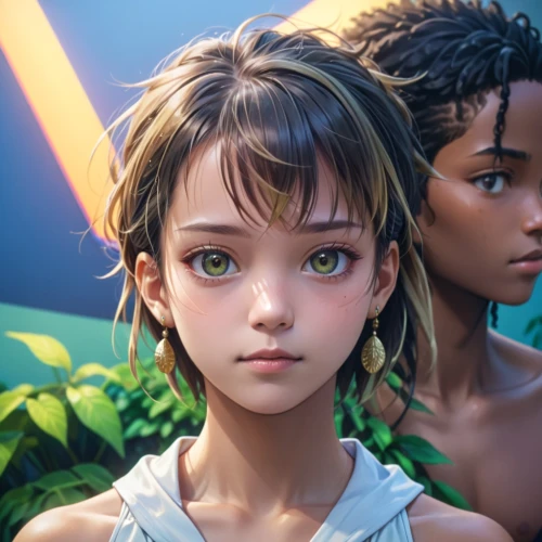 cg artwork,valerian,avatar,the girl's face,tiana,maya,game illustration,child girl,coco,moana,game art,vanessa (butterfly),anime 3d,ixia,b3d,mowgli,worried girl,laika,cinnamon girl,ori-pei,Anime,Anime,General