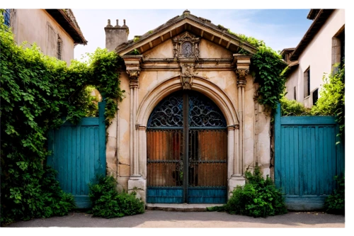 aix-en-provence,garden door,church door,giverny,friterie,blue doors,french windows,blue door,abbaye de belloc,pointed arch,metz,medieval architecture,hotel de cluny,france,provencal life,house of prayer,classical architecture,old door,south france,dordogne,Illustration,Black and White,Black and White 15