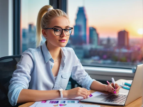 women in technology,place of work women,bussiness woman,blur office background,business women,establishing a business,office worker,accountant,online business,girl at the computer,correspondence courses,nine-to-five job,white-collar worker,digital marketing,expenses management,neon human resources,financial advisor,bookkeeper,channel marketing program,bookkeeping,Illustration,Realistic Fantasy,Realistic Fantasy 24