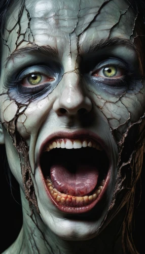 zombie,vampire woman,scary woman,crocodile woman,hag,vampire lady,flesh eater,gorgon,orc,two face,zombies,iridigorgia,undead,evil woman,ghoul,halloween frankenstein,voodoo woman,half orc,woman face,supernatural creature,Photography,Artistic Photography,Artistic Photography 11