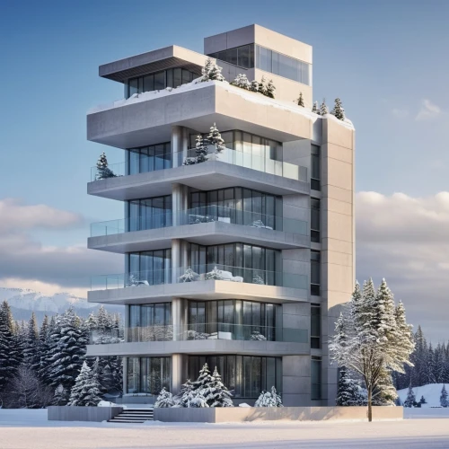 residential tower,appartment building,snow cornice,sky apartment,snow roof,winter house,snow house,ski resort,apartment building,laax,condo,snowhotel,condominium,3d rendering,modern architecture,apartments,olympia ski stadium,residential building,olympia tower,avalanche protection,Photography,General,Realistic