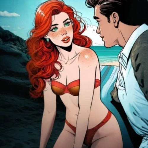 valentine day's pin up,valentine pin up,ariel,honeymoon,cool pop art,pin up girl,pin up,little mermaid,retro pin up girl,pin ups,pin-up girl,pop art style,pin-up,vintage illustration,redheads,watercolor pin up,lover's beach,retro pin up girls,aphrodite,romance novel