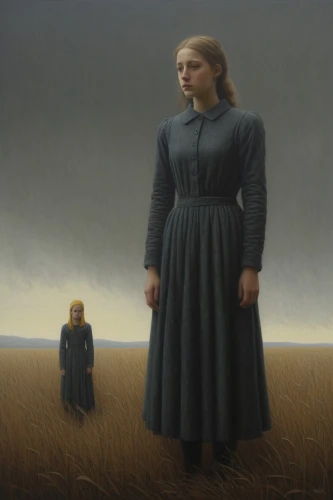 grant wood,pilgrim,woman of straw,girl with bread-and-butter,little girl and mother,girl in a long,gothic portrait,prairie,girl with dog,american gothic,girl on the dune,the magdalene,breton,the little girl,little girl in wind,the order of the fields,amish,girl with cloth,pilgrims,girl with a wheel,Conceptual Art,Daily,Daily 30