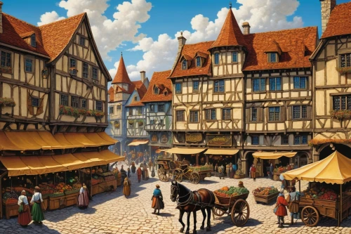 medieval market,colmar,medieval town,colmar city,marketplace,medieval street,strasbourg,metz,market place,escher village,bremen town musicians,honfleur,french digital background,half-timbered houses,knight village,alsace,le mans,the market,medieval,wooden houses,Conceptual Art,Daily,Daily 33