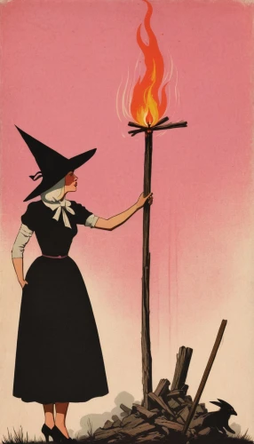 the witch,celebration of witches,witches,witch,witch ban,witch broom,wicked witch of the west,chimney sweeper,autumn chores,vintage illustration,witch hat,chimney sweep,campfires,flickering flame,halloween witch,witches' hats,kate greenaway,bonfire,fire eater,witch's hat,Illustration,Japanese style,Japanese Style 08