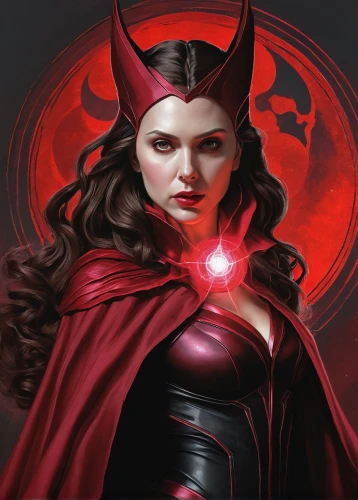 scarlet witch,darth talon,devil,evil woman,red,wanda,red super hero,red lantern,vampire woman,magneto-optical disk,the enchantress,red cape,fantasy woman,power icon,sorceress,goddess of justice,red chief,cg artwork,vampire lady,crimson,Illustration,Realistic Fantasy,Realistic Fantasy 07