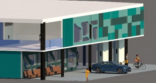 car showroom,store fronts,multi storey car park,store front,garage,storefront,school design,cubic house,an apartment,multistoreyed,3d rendering,bus garage,modern building,facade painting,car park,commercial building,appartment building,automobile repair shop,aqua studio,bus shelters