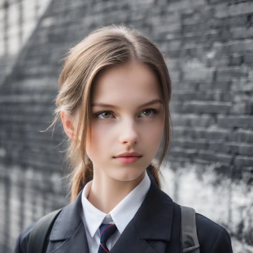 schoolgirl,school uniform,girl portrait,portrait of a girl,pretty young woman,beautiful young woman,young woman,mystical portrait of a girl,smart look,sydney barbour,portrait photographers,daisy rose,model beauty,female model,collared,young model,portrait photography,young beauty,lily-rose melody depp,young lady,Photography,Realistic