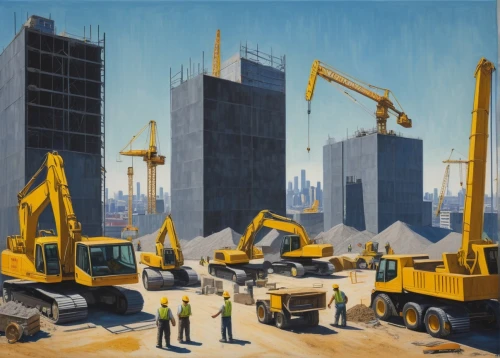 excavators,construction site,hudson yards,construction equipment,construction industry,construction workers,two-way excavator,building site,year of construction 1972-1980,constructions,excavation,construction work,construction,building construction,constructing,construction set,excavator,construction machine,heavy construction,job site,Art,Artistic Painting,Artistic Painting 09