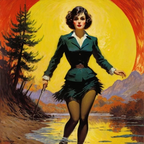 retro woman,retro women,woman holding pie,atomic age,retro pin up girl,vintage illustration,woman walking,retro girl,vintage art,spring equinox,vintage woman,vintage women,girl on the river,1940 women,italian poster,valentine day's pin up,girl scouts of the usa,vintage advertisement,pin-up girl,woman with ice-cream,Art,Artistic Painting,Artistic Painting 04