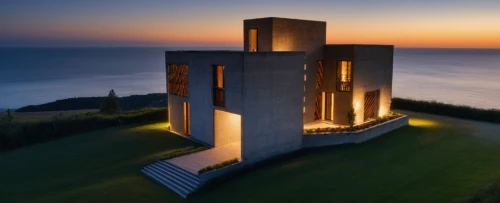 dunes house,modern architecture,cube house,cubic house,corten steel,archidaily,cube stilt houses,uluwatu,point lighthouse torch,futuristic architecture,jeju island,house of the sea,jeju,the observation deck,observation tower,modern house,daymark,concrete ship,summer house,normandy,Photography,General,Realistic