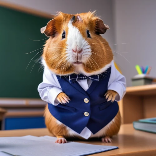 guinea pig,guineapig,guinea pigs,gerbil,hamster buying,hamster,accountant,teacher,professor,academic,businessperson,classroom training,businessman,mini pig,financial advisor,office worker,animals play dress-up,lecturer,business training,veterinarian,Photography,General,Realistic