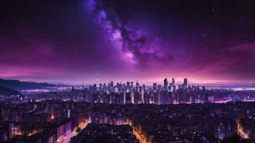 valerian,metropolis,fantasy city,futuristic landscape,city skyline,cyberpunk,dystopian,cityscape,alien world,alien planet,city at night,sky city,destroyed city,space art,post-apocalyptic landscape,the city,the end of the world,sci - fi,sci-fi,purple,Photography,General,Natural