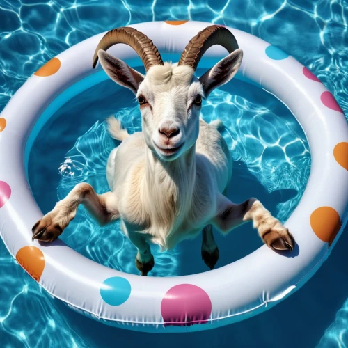 summer floatation,baby float,anglo-nubian goat,raft,inflatable pool,domestic goat,raft guide,swim ring,capricorn,goatflower,white water inflatables,swimming machine,ruminant,jumping into the pool,ruminants,pool water,aquatic mammal,summer clip art,used lane floats,passenger gazelle