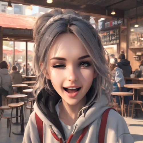 cute cartoon character,anime 3d,anime girl,anime cartoon,realdoll,girl with speech bubble,retro girl,a girl's smile,cute,coffee background,3d rendered,pubg mascot,character animation,animated cartoon,the girl's face,b3d,barista,cinnamon girl,vector girl,kawaii