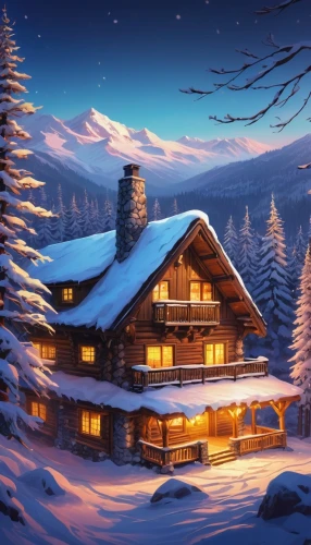 winter house,christmas landscape,christmas snowy background,the cabin in the mountains,log cabin,winter background,mountain hut,winter village,house in mountains,log home,house in the mountains,chalet,snow scene,snow house,snowy landscape,ski resort,mountain huts,snow landscape,christmasbackground,snow roof,Conceptual Art,Fantasy,Fantasy 21