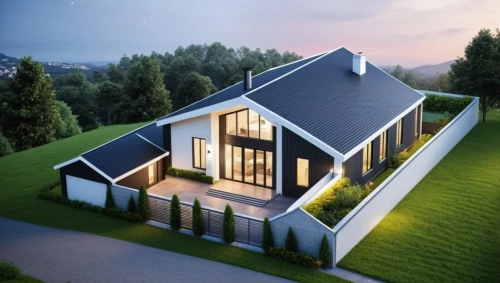 folding roof,3d rendering,smart home,danish house,house roof,eco-construction,frame house,grass roof,modern house,roof landscape,turf roof,metal roof,house shape,modern architecture,smart house,roof panels,inverted cottage,dormer window,thermal insulation,timber house,Photography,General,Realistic
