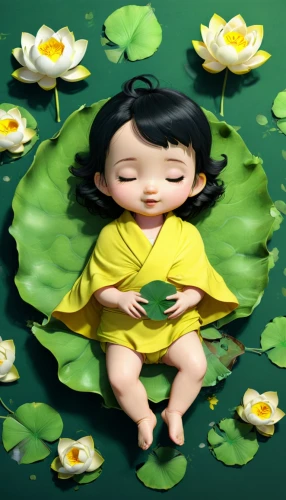 lily pad,lotus blossom,lotus art drawing,sleeping rose,flower painting,paper flower background,waterlily,lotus flowers,lily pads,lotus leaf,spring leaf background,water lily,girl lying on the grass,lotus flower,flower background,cute cartoon image,girl in flowers,lotuses,flower blanket,flower illustrative,Unique,Design,Character Design